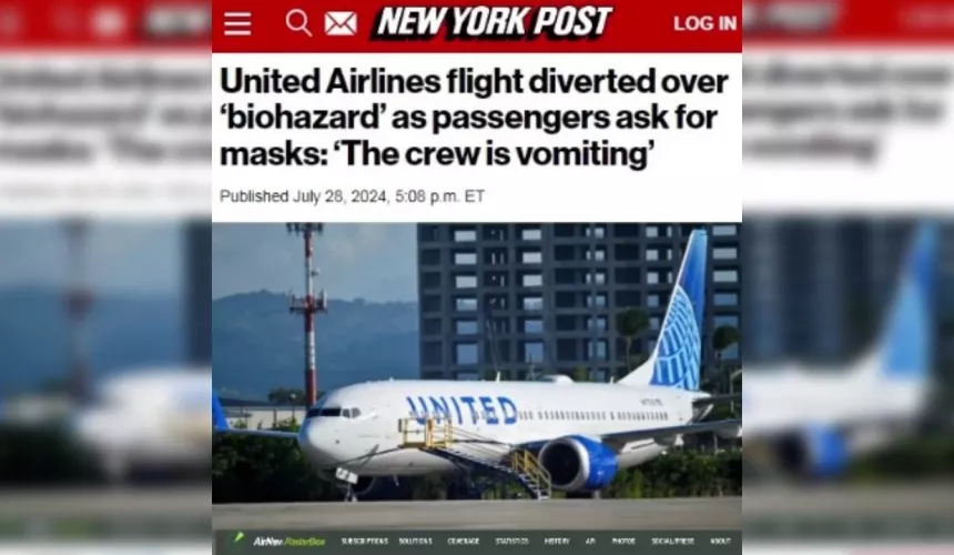 Самолет United Airlines совершил экстренную посадку из-за «биологической угрозы» на борту